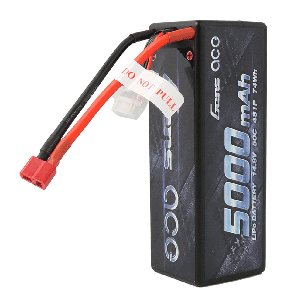 Gens ace hardcase LiPo battery 5000mAh 4S 14.8V 50C with Deans-style plug and balance lead
