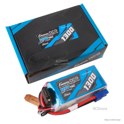 Gens ace LiPo Battery, Gens ace 11.1V 3S 1200mAh 45C LiPo battery pack with main power plug, balance lead, and retail box