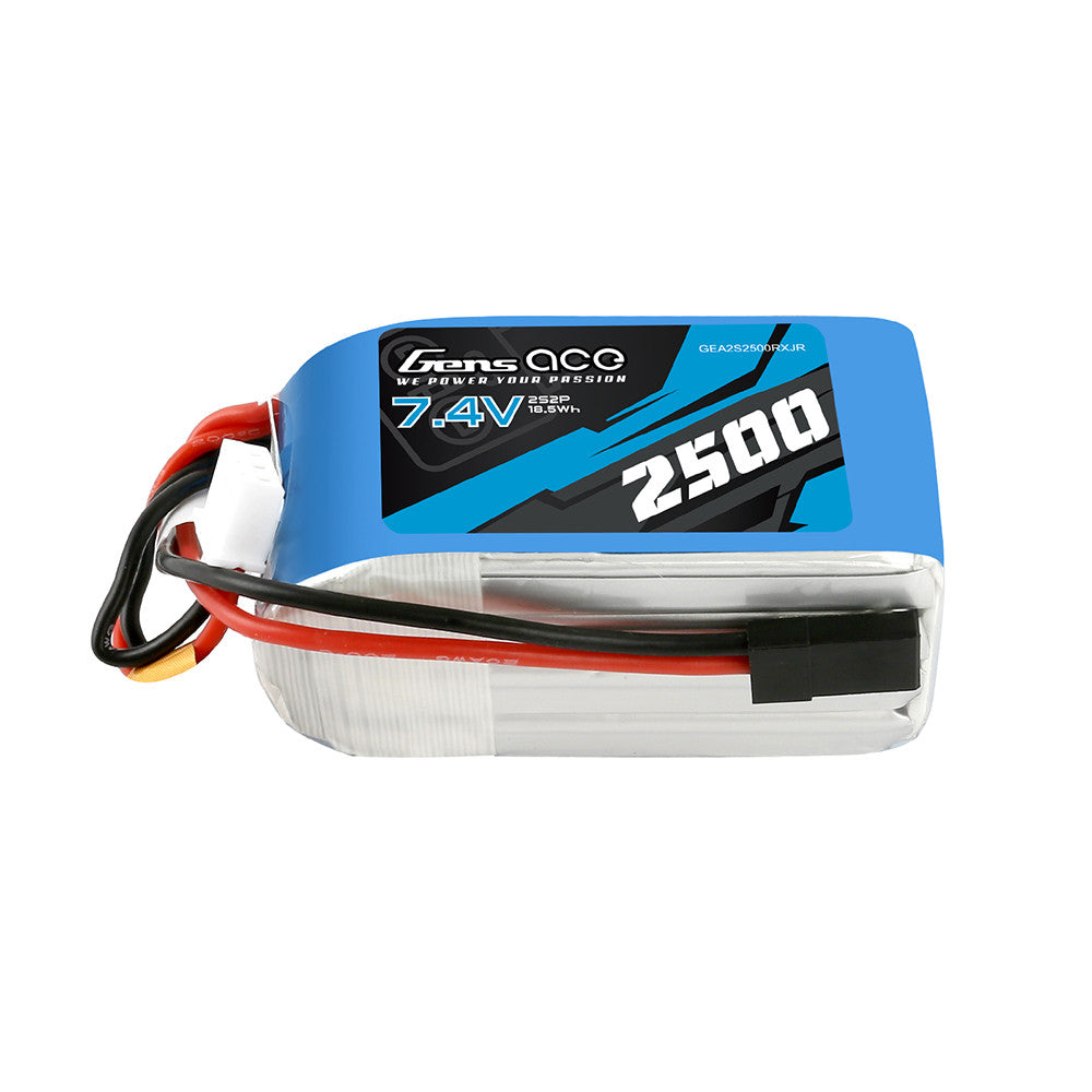 Gens ace LiPo Battery, Gens ace 7.4V 2500mAh LiPo battery pack with balance plug and main power lead