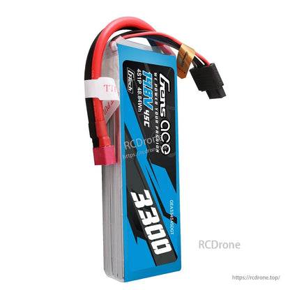 Gens ace LiPo battery pack 1300mAh 3S 45C with XT60-style main plug and balance lead