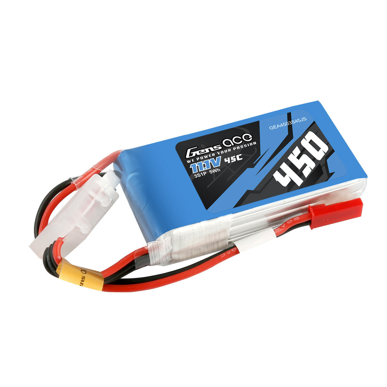 Gens ace LiPo Battery, Gens ace 11.1V 4500mAh 45C 3S LiPo battery pack with wired lead and balance connector