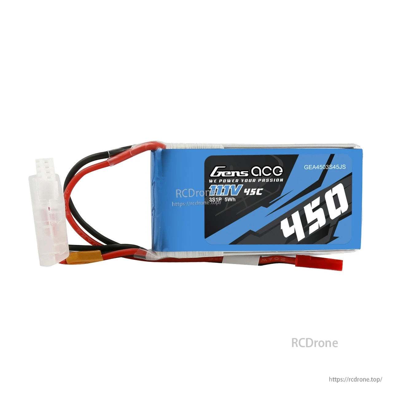 Gens ace LiPo Battery, Gens ace 450mAh 3S 11.1V 45C LiPo battery pack with power lead and white balance connector