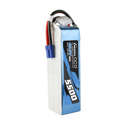 Gens ace LiPo Battery, Gens ace 6S 22.2V 5500mAh LiPo battery pack with EC5-style main lead and white balance connector
