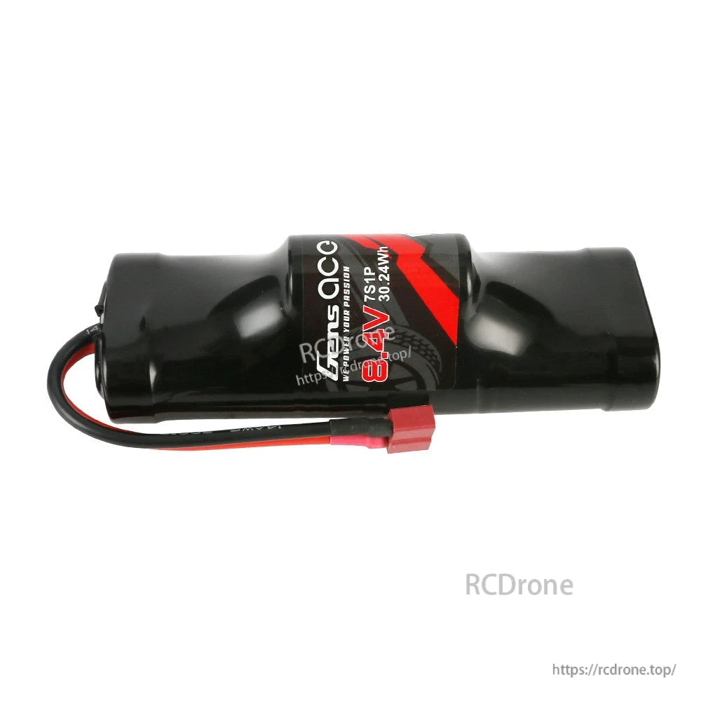 Gens ace Ni-MH Battery, Gens ace 8.4V Ni-MH hump battery pack with Deans plug, black shrink wrap, labeled 7S1P 30.24Wh