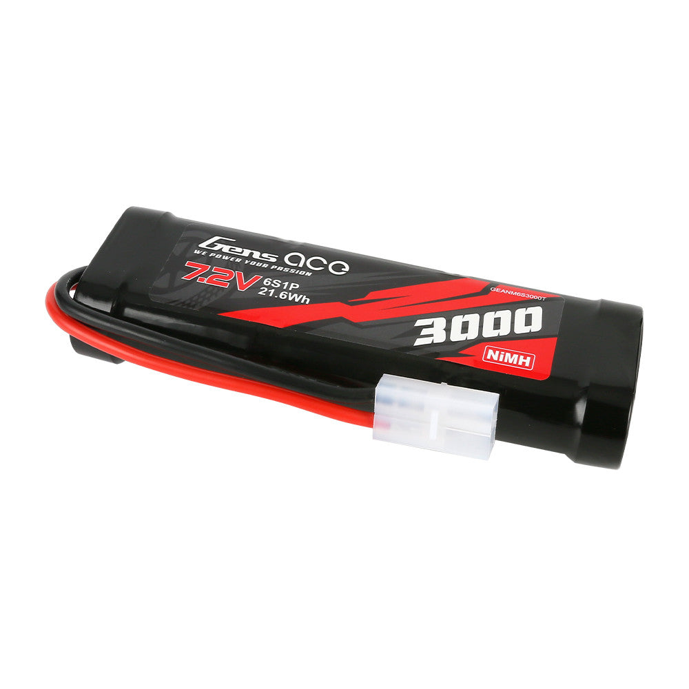 Gens ace NiMH Battery, Gens ace 7.2V 3000mAh NiMH battery pack with red/black leads and white plug connector