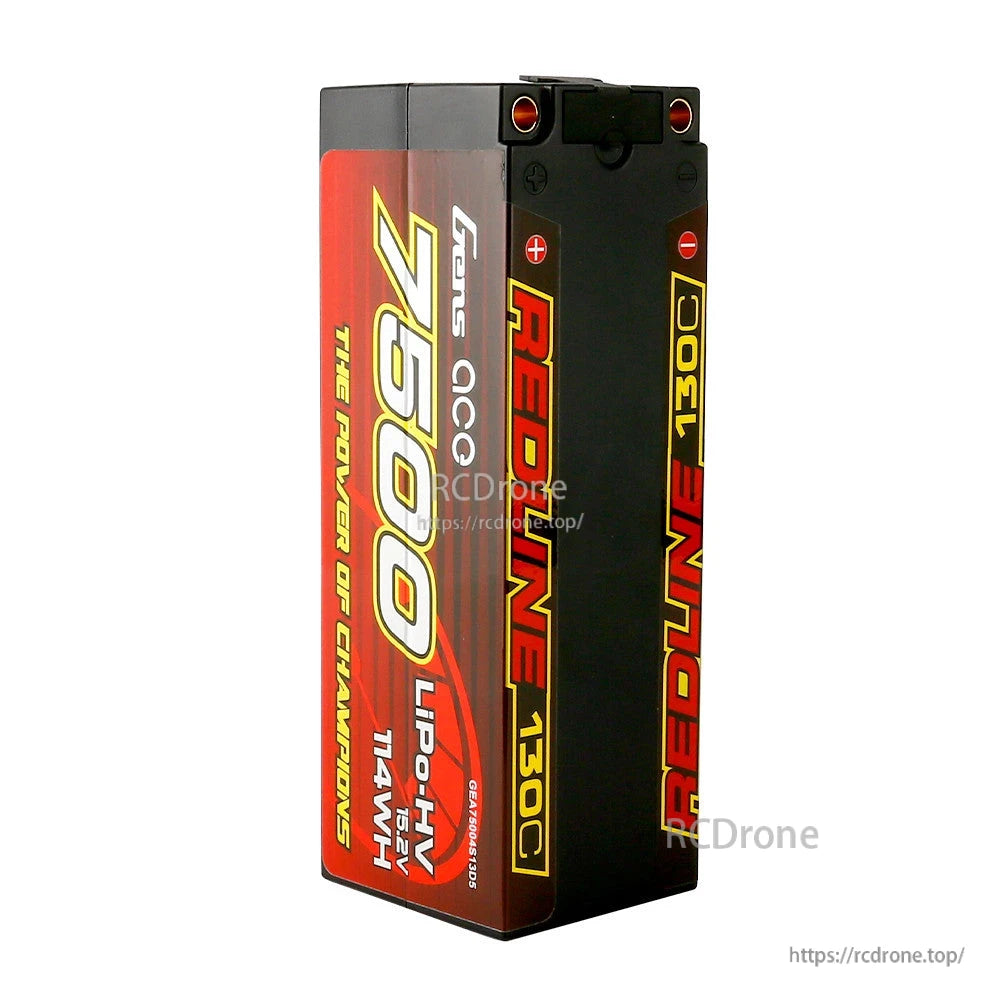 Gens ace Redline hardcase 7600mAh 4S 15.2V LiPo battery pack for RC cars with 130C rating