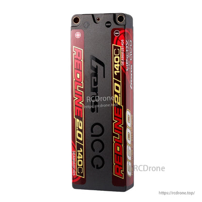 Gens ace Redline 2.0 hardcase LiPo battery pack with bullet terminals, labeled 6600mAh and 140C
