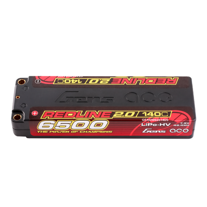 Gens ace Redline 2.0 hardcase LiPo-HV battery pack, 6500mAh 2S 7.6V 140C with bullet terminals