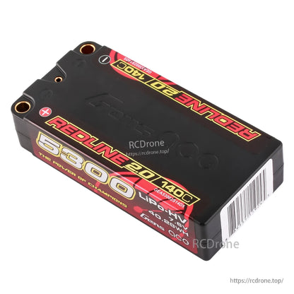 Gens ace Redline 2.0 5300mAh 140C LiPo-HV shorty hardcase battery pack with 4mm bullet terminals