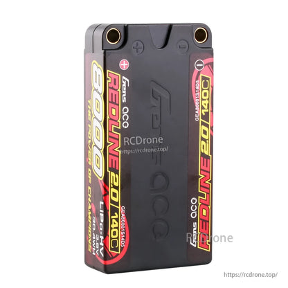 Gens ace Redline 2.0 8000mAh 1S 3.8V hardcase LiPo HV battery pack with 5.0mm bullet terminals