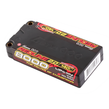 Gens ace Redline 2.0 hardcase LiPo-HV battery pack, 8000mAh 1S 3.8V 140C with bullet terminals