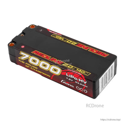 Gens ace Redline 7000mAh 7.6V LiPo HV hardcase battery pack with 140C label and bullet connectors