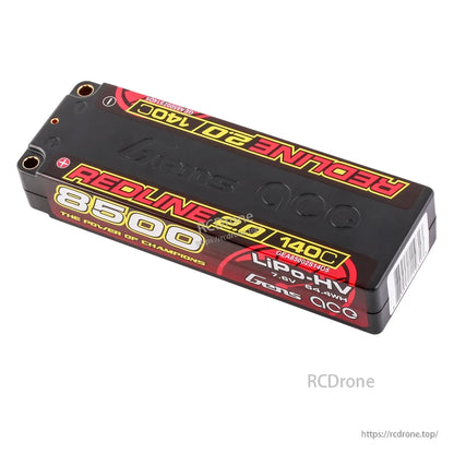 Gens ace Redline hardcase LiPo-HV battery pack labeled 8500mAh 7.6V 140C in black case