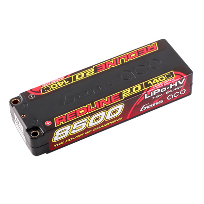 Gens ace Redline 2.0 8500mAh 2S 7.6V LiPo-HV hardcase battery pack with 5.0mm bullet ports