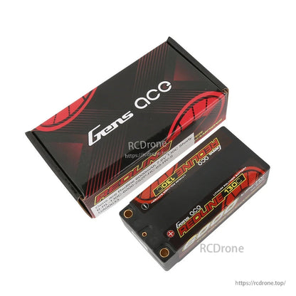 Gens ace Redline 6000mAh 7.6V 130C HV shorty hardcase LiPo battery with 5.0mm bullet ports