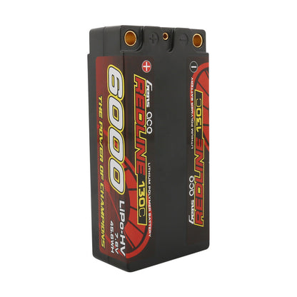 Gens ace Redline 6000mAh 7.6V HV hardcase shorty LiPo battery pack with 130C label and bullet ports