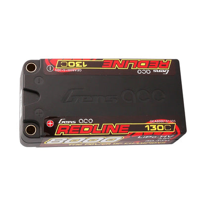 Gens ace Redline hardcase LiPo HV battery pack with 5.0mm bullet sockets, labeled 8000mAh 130C