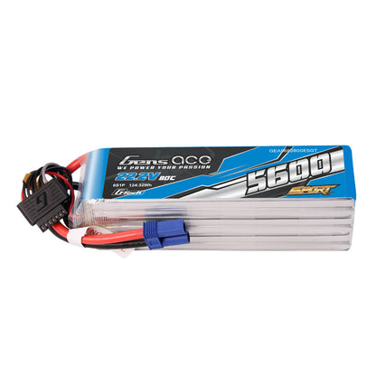 Gens ace Sport 5600mAh 6S 22.2V LiPo battery pack with EC5 connector and 7-pin balance lead