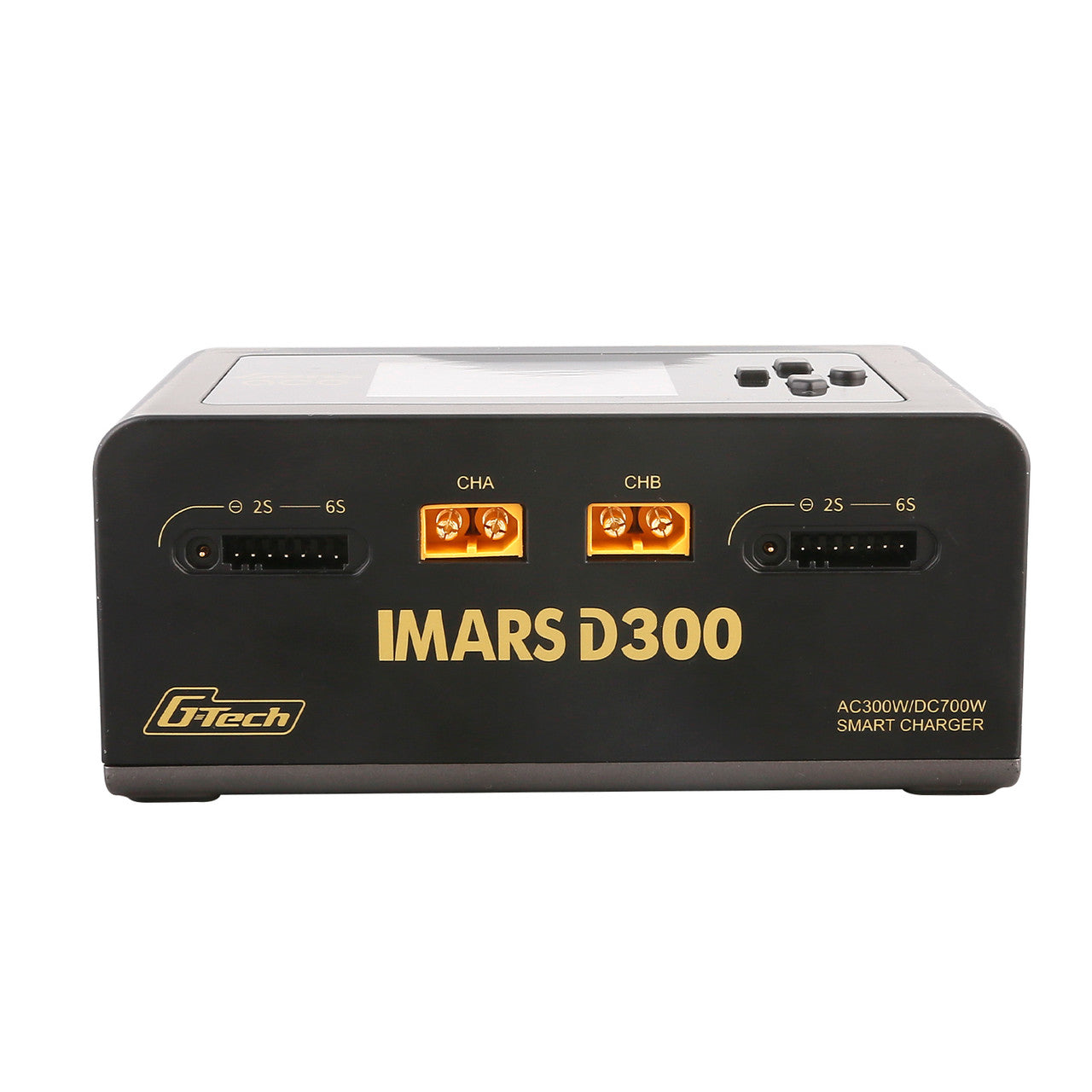 Gens ace iMars D300 RC Battery Charger, Gens ace iMars D300 smart RC battery charger with dual CHA/CHB outputs and 2S–6S balance ports