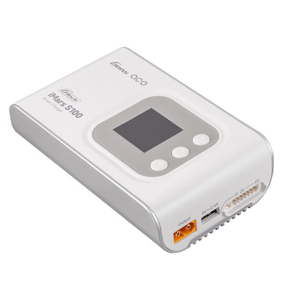 Gens ace iMars S100 G-Tech AC Balance RC Battery, Gens ace iMars S100 AC balance RC battery charger with LCD screen, control buttons, 2S-6S balance port and USB output