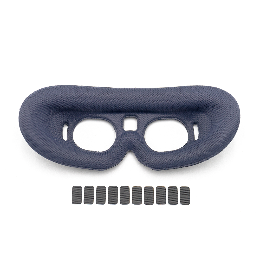 Comfy Lycra foam padding for DJI goggle, blue face cushion with 10 adhesive strips