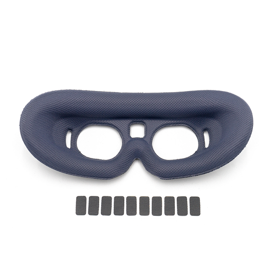 Comfy Lycra foam padding for DJI goggle, blue face cushion with 10 adhesive strips