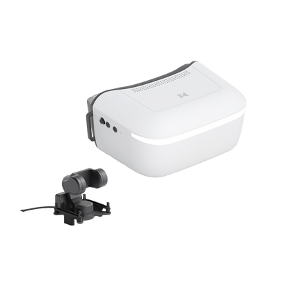 Walksnail Avatar HD Goggle set, white FPV goggles with GM3 gimbal camera shown in front