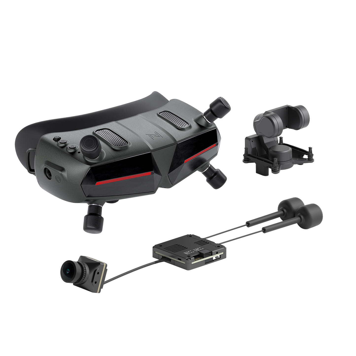 Walksnail Avatar HD goggle kit with FPV goggles, camera module, antennas and receiver unit