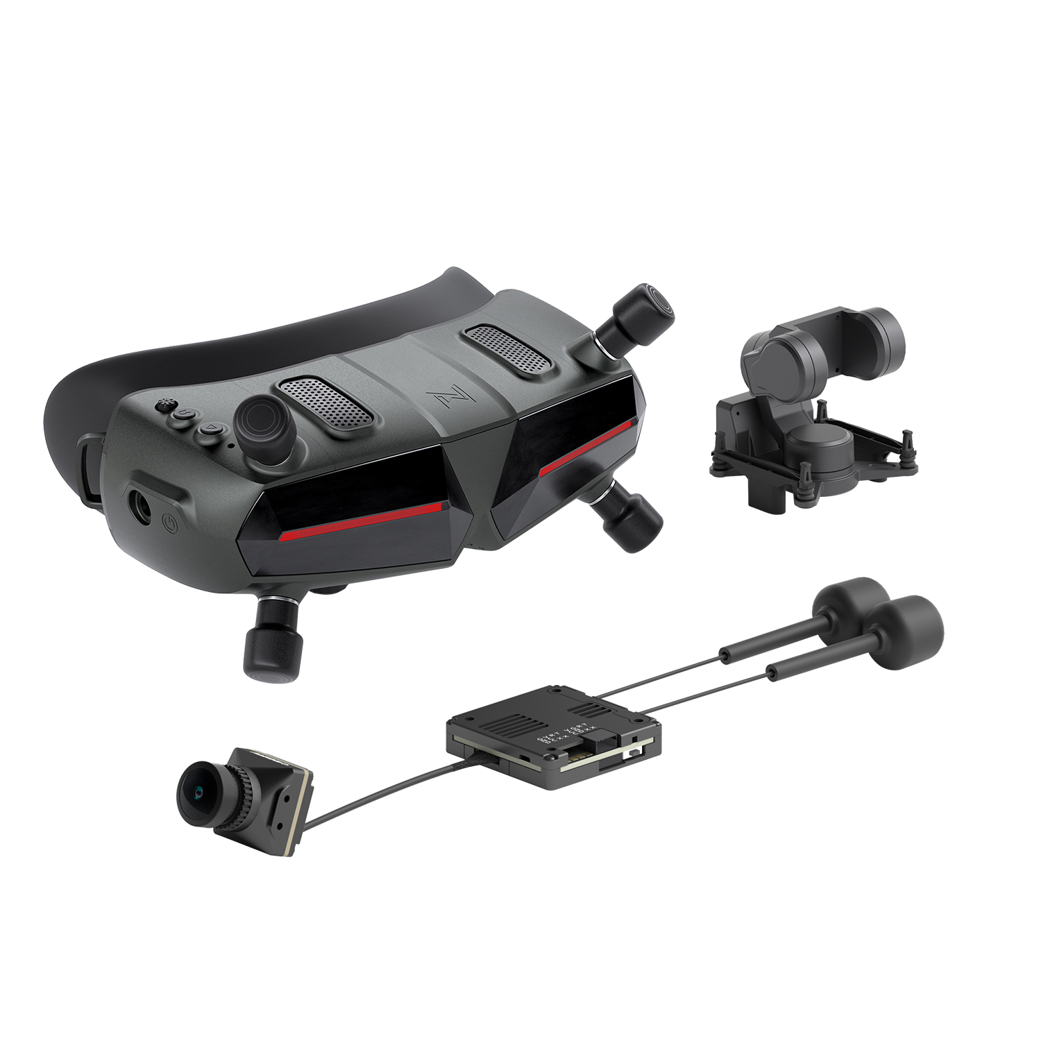 Walksnail Avatar HD goggle kit with FPV goggles, camera module, antennas and receiver unit