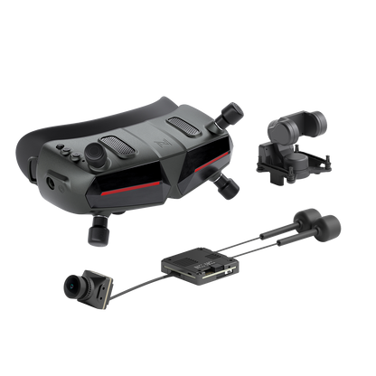 Walksnail Avatar HD goggle kit with FPV goggles, camera module, antennas and receiver unit