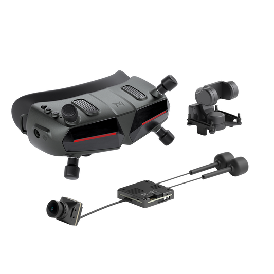 Walksnail Avatar HD goggle kit with FPV goggles, camera module, antennas and receiver unit