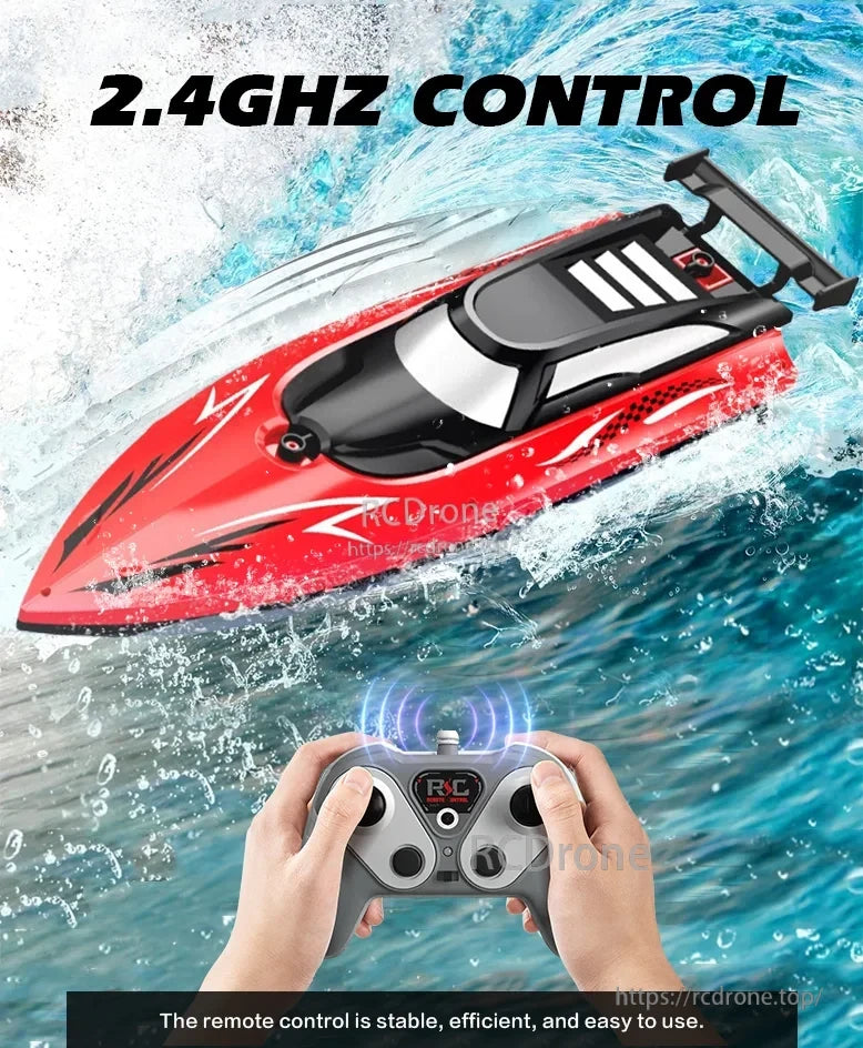 Gowinbaby RC Boat, High-speed RC boat with 2.4GHz remote ensures stable, efficient water racing—easy to use and performance-built for thrilling aquatic adventures. (24 words)