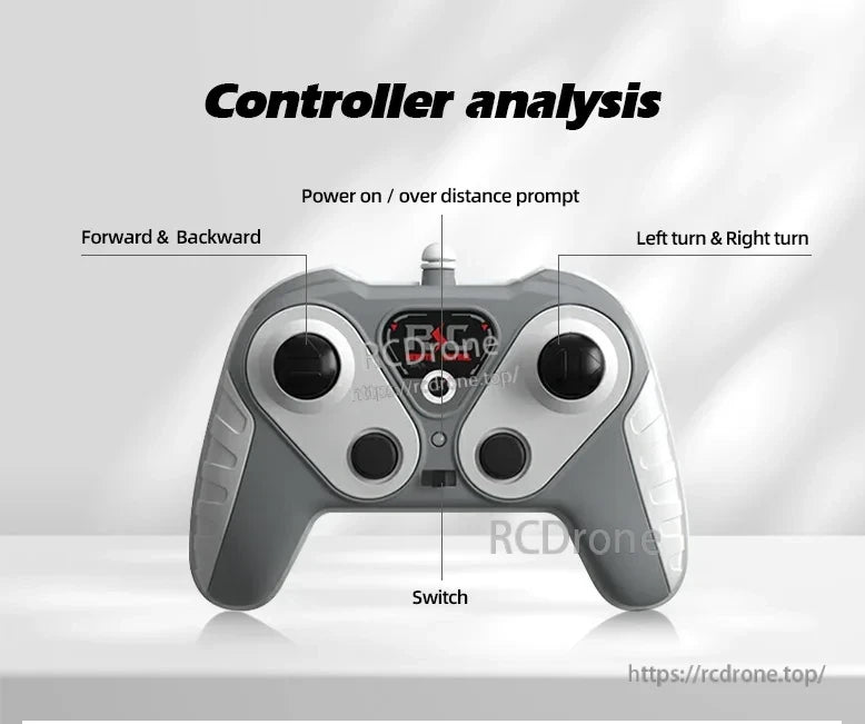 Gowinbaby RC Boat, Controller analysis: Powers on, controls forward/backward, left/right turns, switches modes, and alerts when exceeding distance limits.