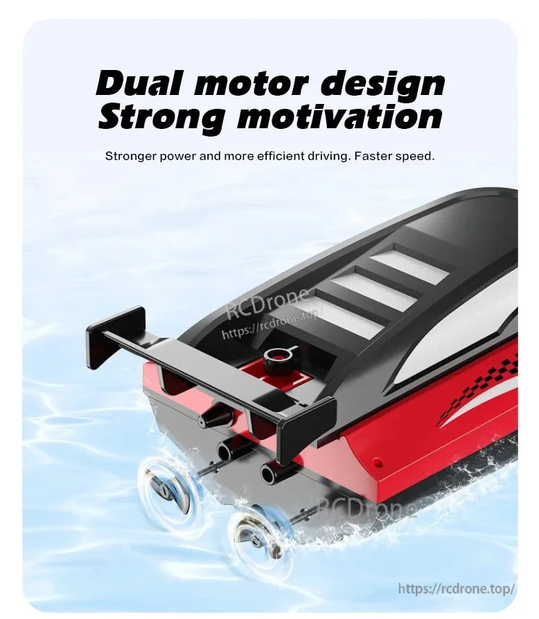Gowinbaby RC Boat, Dual motor design, strong motivation, stronger power, efficient driving, faster speed.