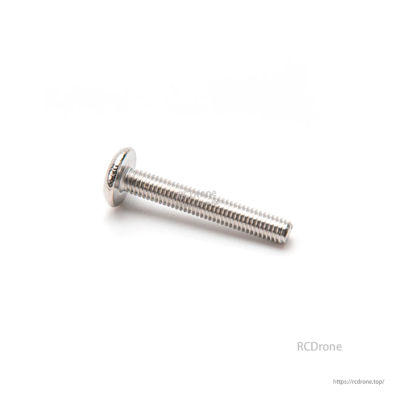 Single dispensing screw side view showing button head profile and full threaded shaft