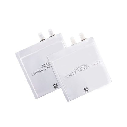 Grepow 0849049 3.8V 140mAh LiPo Battery, Two Grepow 3.8V 140mAh LiPo battery cells with dual terminals and protective caps