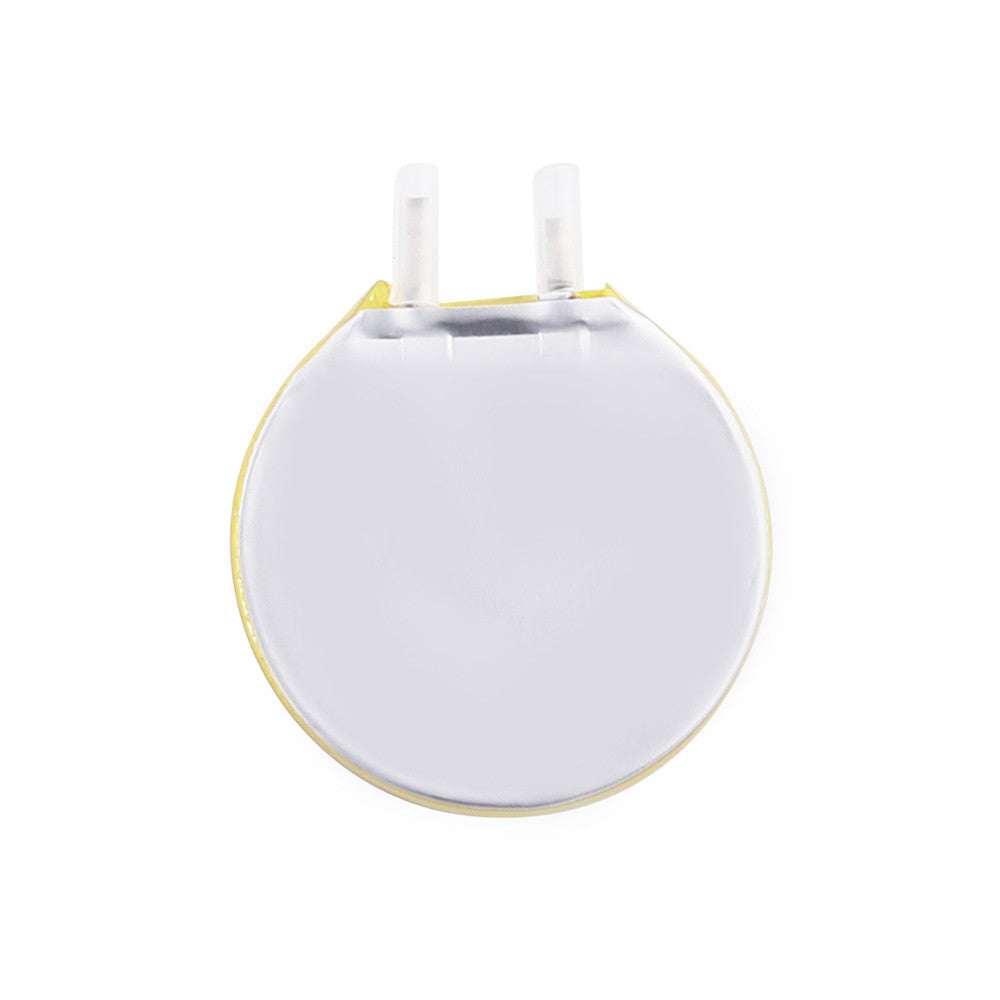 Grepow round 1S LiPo battery pack with silver pouch cell and two top terminals, 3.7V 135mAh