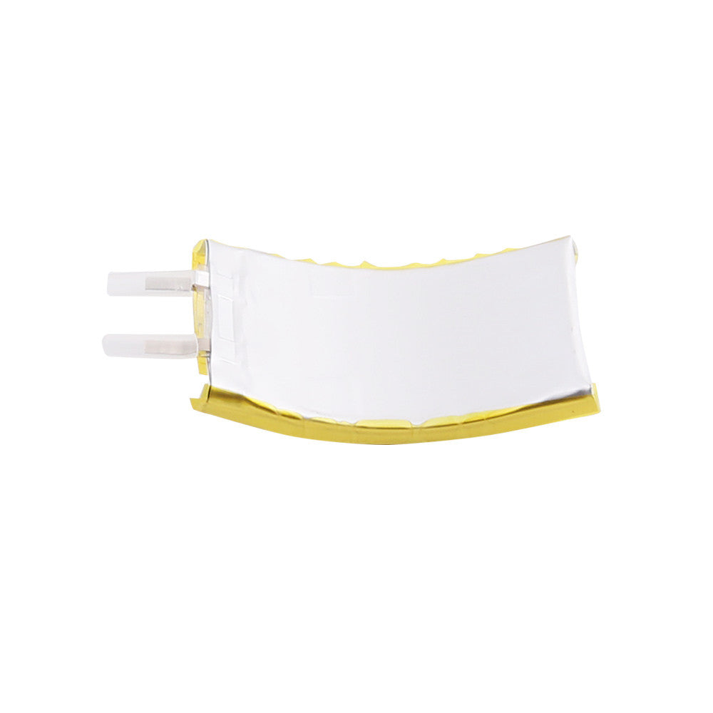 Grepow curve-shaped 3.8V 200mAh 1S LiPo battery pouch with white wrap and two connector tabs
