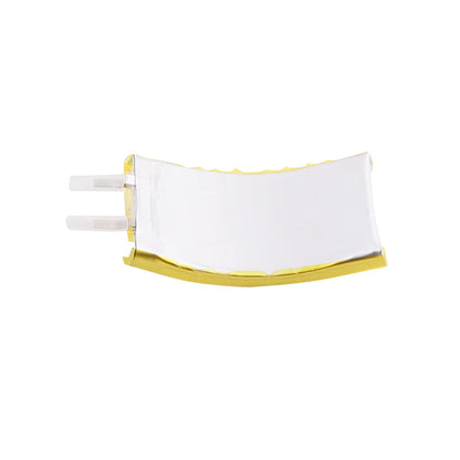 Grepow curve-shaped 3.8V 200mAh 1S LiPo battery pouch with white wrap and two connector tabs