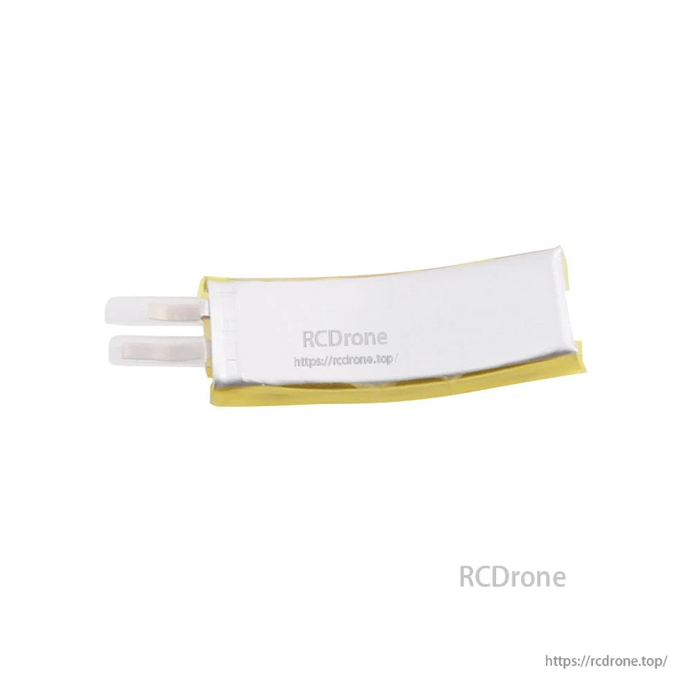 Grepow 3512029 LiPo Battery, Grepow 3.7V 85mAh curved LiPo pouch battery cell with two lead wires and yellow edge tape