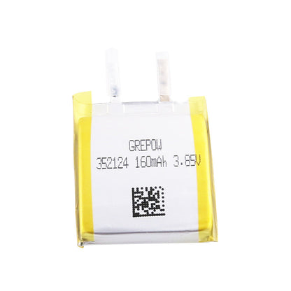 Grepow 3521024 3.85V 160mAh LiPo Battery, Grepow 3521024 3.85V 160mAh LiPo pouch battery cell with dual tabs and printed label