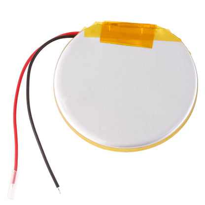Grepow 3533031 LiPo Battery, Grepow 3533031 round LiPo battery pouch cell with red and black lead wires and yellow tape top