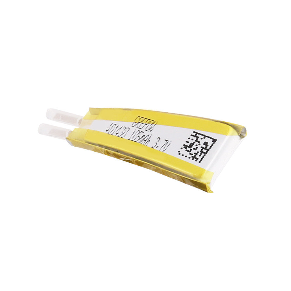 Grepow 4014030 3.7V 105mAh 1S1P LiPo Battery, Grepow 3.7V 105mAh 1S LiPo pouch battery pack with yellow wrap and two lead wires