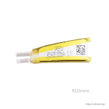 Grepow 4014030 3.7V 105mAh 1S1P LiPo Battery, Grepow 4014030 3.7V 105mAh 1S LiPo pouch battery with yellow wrap and two lead wires