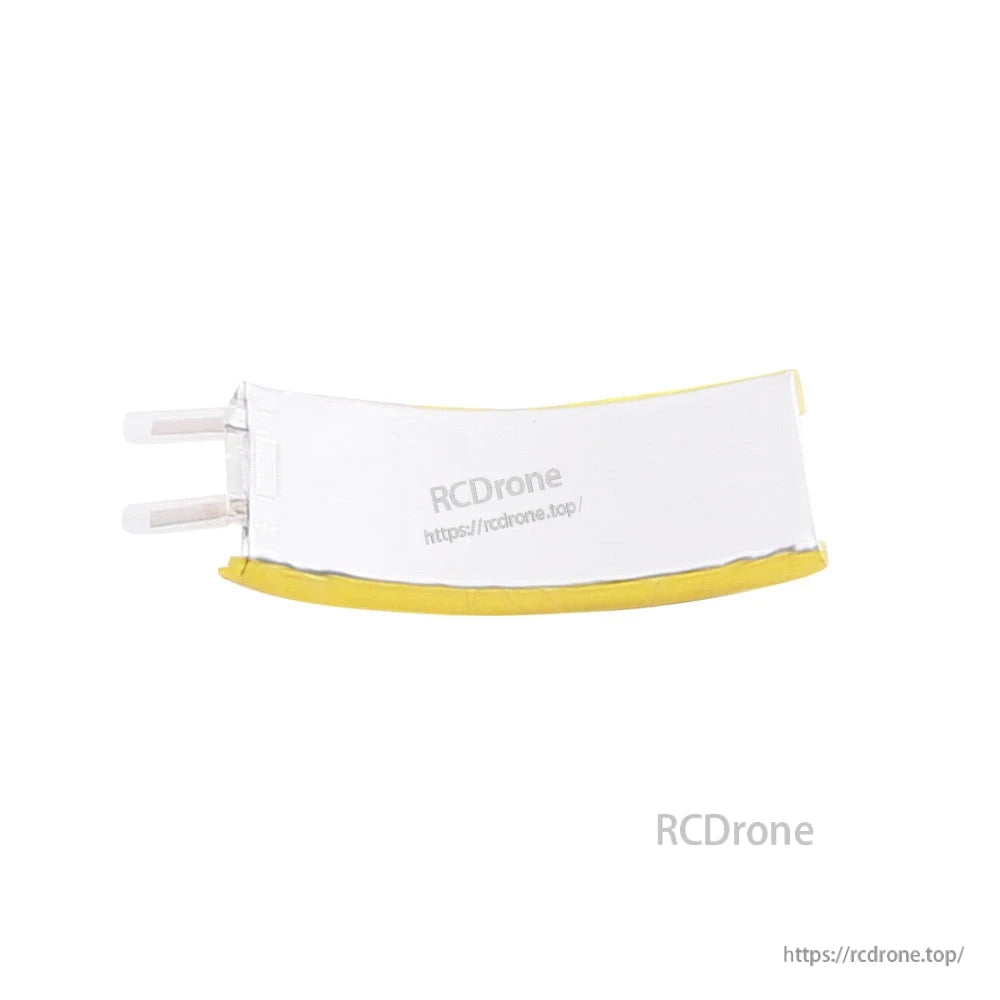 Curved 3.7V 225mAh 1S LiPo battery pack with a small 2‑pin connector for compact electronics