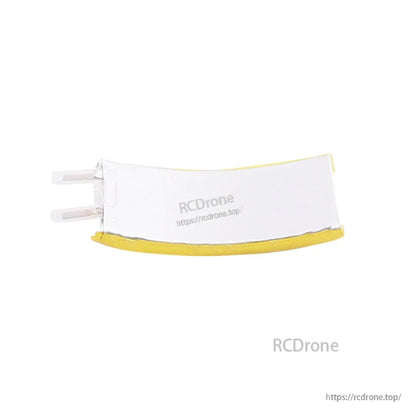 Curved 3.7V 225mAh 1S LiPo battery pack with a small 2‑pin connector for compact electronics