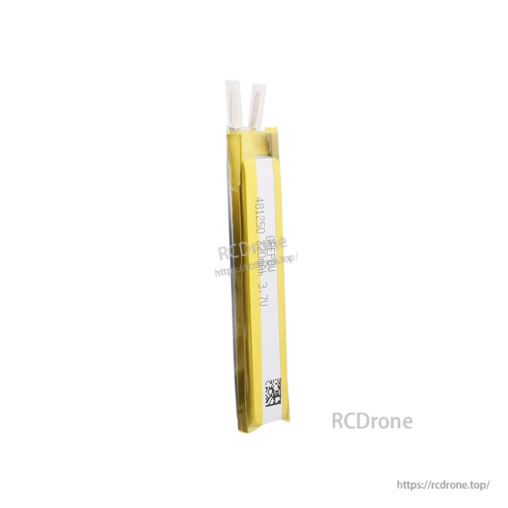 Grepow 4812050 LiPo battery pouch cell with yellow wrap, two leads, and 3.7V Li-polymer label
