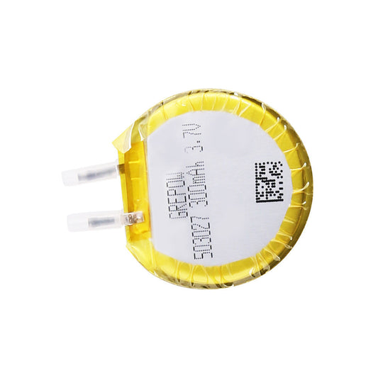 Grepow round 3.7V 300mAh LiPo battery cell with yellow wrap and two terminal tabs