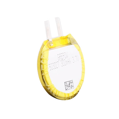 Grepow 3.7V 300mAh round LiPo battery cell with yellow wrap and two solder tabs