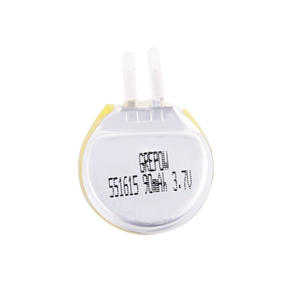 Grepow 5516015 3.7V 90mAh 1S1P LiPo Battery, Grepow 5516015 round 3.7V 90mAh LiPo battery cell with two terminals and printed label